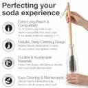 Extra Long Bottle Brush 16" Bamboo Handle & Flexible Hygienic Silicone Head Compatible with Sodastream (Not Aqua Fizz), Aarke Plastic Bottles, Vases, Tumblers | BPA Free | Scratch-Free