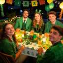 Tbsone St Patricks Day Disposable Rectangle Plastic Tablecloth - 3 Pack, Green Shamrock Theme Table Cloth, Irish Festival St. Patrick's Day Party Decorations Supplies (54 x 108 Inches)