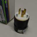 Leviton Locking Plug, 20 Amp, 125 Volt, Extra-Heavy Duty Industrial Grade, Black & White, 2311 (One Size)