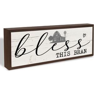 Bless This Barn Sign, Wall Decors Art, Decorative Wooden Signs Decor, Farmhouse Wall Decoration, Tabletop Decors, Country Style Home Decor, Bar Owner Gift 9.5x3.1x1 inches