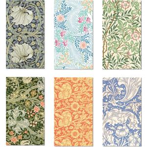 120PCS William Morris Floral Paper Napkins - 6 Vintage Wildflower Disposable Hand Towels for Bathroom, Dinner, Picnic, Wedding | 4.5"x8" | Wildflower Disposable Napkins for Daily Use,Family Gatherings