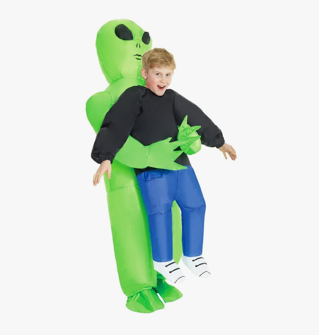 Morph Kids Inflatable Alien Costume, Blow Up Alien Outfit for Children, Halloween Costumes for Kids, One Size