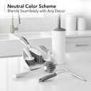 OVENTE 5pcs Scrub Brush Set with Wiper & Dustpan, Scrubbing Brushes for Household Use with Ergonomic Handle & Stiff Bristles Ideal for Cleaning Kitchen, Bathroom, Dishes, Tiles & Sink, White CTB018WGY