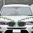 PATIKIL Wedding Car Flower, Artificial Flowers Bouquet Set Wedding Car Decoration for Decoration Handle Ornament Supplies Party, White, Red