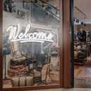 Welcome Neon Sign Welcome LED Neon Light Wall Art Sign Light up with ON/OFF Switch Neon Light for Business Storefront Home door Window Glass Door Shop Store Florists Bar Salon Cafes Restaurant Pubs, Housewarming & Birthday Party Gifts(22'', White)