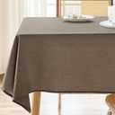 AUSSPVOCT Textured Tablecloth Rectangle 60x84 Water Resistant Spill-Proof Wipeable Table Cloth Wrinkle Free Fabric Dining Table Cover for Birthday Party Farmhouse Spring Kitchen Tablecloths (Mocha)