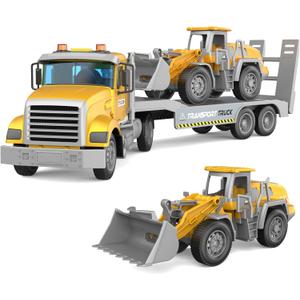 Carrier Vehicle Truck Toys for Kids, Includes Carrier Car and Bulldozer Truck, Cars Toy Birthday Gift for 3+ Years Old Boys and Girls