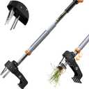 Weed Puller Tool - Stand Up Weed Puller with 4-Claw Steel Head, 39"-46" Retractable Handle & Easy-Eject Mechanism for Dandelions, Clover & More, No Bending or Kneeling