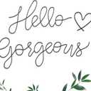 Hicarer Hello Gorgeous Metal Wall Art Decor Minimalist Decoration Metal Hello Gorgeous Decorative Sign for Living Room Office Bedroom Hotel Home Wall Decoration (Black, Fashion Style)