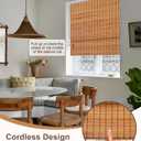 24''W X 72'''H Cordless Bamboo Roman Shades for Interior Windows, Roll Up Bamboo Blinds with Valance, Light Filtering, Easy to Install, Brown