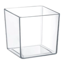 Clear Glass Decor Vase, Large Square Centerpiece Container, Smooth Gloss Floral Holder For Wedding Table Home Indoor Plant Arrangement Display  16x16x16