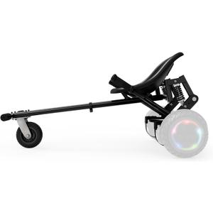 Jetson JetKart 2.0 Universal Hoverboard Attachment, 6" Tire, Bucket Seat, Adjustable Footrest Accommodates Most Heights, Ages 12+, Black, JKAR20-BK