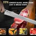 CoquusAid Bread Knife for Homemade Bread, 10.6 Inch Multifunction Serrated Knife, Razor Sharp Slicer, High Carbon German Steel Bread Cutter, Ergonomic Handle Design for Sourdough Turkey Fruit Cutting