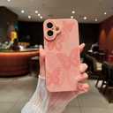 Compatible with iPhone 16 Case Cute Butterfly Pattern Design for Girls Women, Soft Silicone Shockproof Protective Designed for iPhone 16 Case-Pink