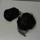 HOOJIH 2 Pack Messy Bun Hair Piece, Wavy Curly Hair Wrap Ponytail Hairpieces, Black