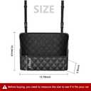 Car Purse Holder Between Seats - Large Capacity Leather Car Net Pocket Handbag Holder - Universal Car Storage Pocket for Phone,Key,Purse,Bottle,Umbrella purse holder for car