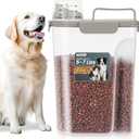 5-7LBS Upgraded Large Nozzle Cat Dog Food Storage Container BPA-free, Airtight Pet Food Storage Bin with 4 Lock Buckles, Sealing Gasket, Cup for Pet Food, Dog Treats, Rice, Flour, Dry-Crey (Grey (5L-1pack))
