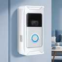 Anti-Theft Video Doorbell Mount Compatible with Ring/Blink Wireless Camera Doorbell, Adjustable Angle Mount No-Drill Battery Doorbell Bracket for Houses, Apartments, BusinessesWhite