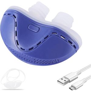Anti Snoring Devices, Electric Snoring Solution for Men Women, Adjustable Wind Speed Double Eddy Current Stop Snoring Sleep Aid Device Nasal Dilator Nose Vents Plugs (Gift Fixing Strap)