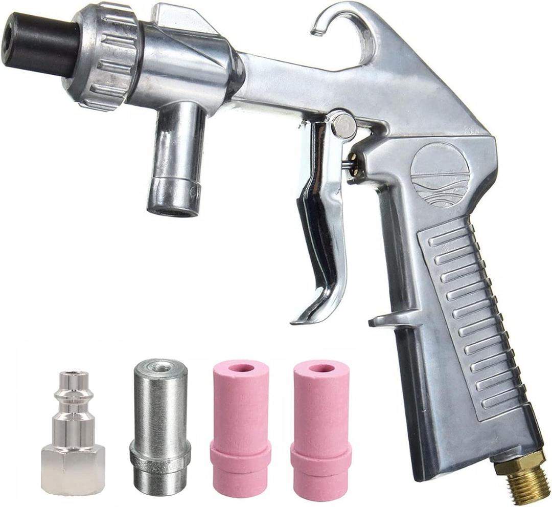 Sand Blaster Gun,Sandblasting Sandblaster Gun Kit for Sandblast Blast Cabinet with Ceramic Nozzles