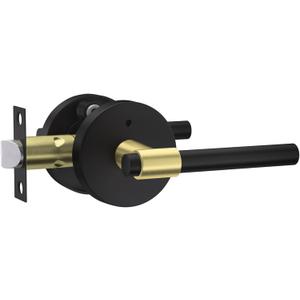 goldenwarm 1 Pack Black and Gold Interior Door Handle, Privacy Lever Door Handle, Matte Black Interior Door Lever Pack, Black and Gold Door Handles Interior for Bedroom, Bathroom goldenwarm 1 Pack Black and Gold Interior Door Handle, Privacy Lever Door Handle, Matte Black Interior Door Lever Pack, Black and Gold Door Handles Interior for Bedroom, Bathroom