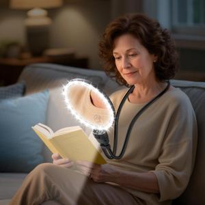 10X 30X Large Magnifying Glass with Light, Hands Free Magnifying Glass for Reading, 3 Color LED Lights Flexible Gooseneck Magnifier for Close Work Reading Sewing, 4.3in