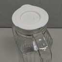 Glass Pitcher - (1 Pack) 1.7 Liter / 55 oz Clear Glass Pitchers with Handle and Lid - with Ribbed Design and Vented Spout - for Fridge Shelf and Everyday Use