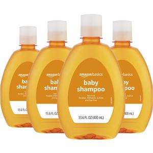 Amazon Basics Tear-Free Baby Shampoo, 13.6 Fluid Ounce, 4-Pack (Previously Solimo)
