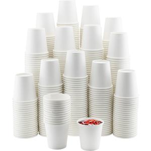 NYHI 500 Pack 6 oz White Small Disposable Paper Coffee Cups Hot Cold Beverage Drinking Cup for Water Juice Espresso Tea Ideal for Water Coolers Party
