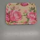 4 Pcs Melamine Serving Trays Platters Snack Trays Reusable Rectangle Platters for Sports Game Day Flower Tea Party Food Dessert Cookies Serving Plates Supplies, 13 x 9.7 Inch(Flower)