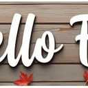Fall Thanksgiving Autumn Banner with Maple Pumpkin Long Yard Banner for Harvest Party Outdoor Front Porch Home Door Decoration (Hello Fall-9.84x1.64Ft)
