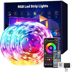 Led Lights for Bedroom 150 ft (2 Rolls of 75ft), Music Sync RGB Led Strip Lights with Remote App Control, Color Changing Led Lights for Room Home Kitchen Party Decor