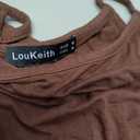 LouKeith Womens Tank Top Racerback Halter Tops Sleeveless Shirts Spaghetti Strap Camisole Casual Summer Basic Blouses (Brown), M