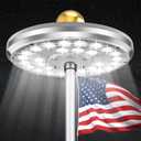 PPQ Flag Pole Light Solar Powered, 29 LED Extra Bright Silver Flagpole Light for 15-30 Ft Poles, Waterproof Lighting on Outdoor Pole Top, Long Hour Dusk to Dawn Auto On/Off