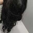 AISI HAIR Black Wig for Women, Long Wavy Lace Hairline Middle Part Synthetic Heat Resistant Wig for Daily Party-26 Inch