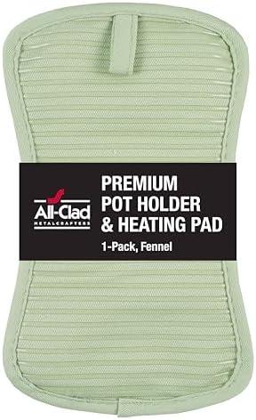 All-Clad Premium Pot Holder & Hot Pad: Heat Resistant to 500 Degrees - 100% Cotton, 10"x6.25" Hot Pad for Kitchen and Barbeque, (1-Pack), Fennel