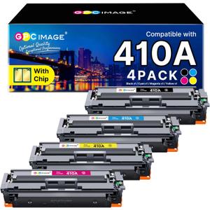 GPC Image Compatible Toner Cartridge Replacement for HP 410A CF410A CF411A CF412A CF413A to use with Color LaserJet Pro MFP M477fdw M477fdn M477fnw Pro M452dn M452nw M452dw Printer Toner (4 Pack)