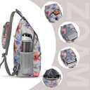 ZOMAKE Sling Bag,Small Crossbody Sling Backpack,Water Resistant Shoulder Daypack for Travel,Anti Thief Chest Bag for Hiking(Color Chrysanthemum)