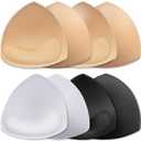 Bra Pads Inserts 4 Pairs Sewn Edges Breast Padding for Sports Bras Swimsuits Bikini, Size: A