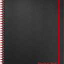 Black n' Red Notebook, Business Journal, 11" x 8", 70 Sheets, Ruled, Optik Paper, Scribzee App, Flexible Poly Cover, Wirebound, Black (K67030)