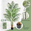 Artificial Palm Tree 6ft Tall Fake Palm Tree Indoor Decor with 18 Leaves and Real Bark Design Faux Tropical Areca Palm Silk Floor Plant in Pot for Home Office Living Room Bedroom Decor 1pcs