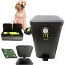 Dog Poop Trash Can (Black) Outdoor Activated Carbon Filter Odor Control, 3.2 Gallon (12Lt) with Slow Soft Close Lid, All Weather Resistant Poop Disposal Bin for Pet Waste Backyard Station.