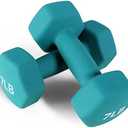 Fitvids Neoprene Dumbbell Hand Weights, Anti-Slip, Anti-roll, Hex Shape Colorful, Pair or Set with Stand