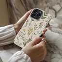 MERRO for iPhone 16 Pro Case - Wireless Charging Compatible - Dual-Layer Hard Shell & Silicone Cover - Protective Phone Case with Cute Wildflower Designs for Women - Floral Whisper