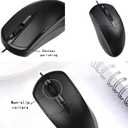 Sleek Body Work Corded Mouse, USB Corded Computer Mouse, Laptop Desktop Laptop Home and Office Mouse, Curved Edge Mouse, Comfortable Feel USB Corded Optical Mouse - Black
