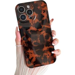 Compatible with for iPhone 13 Pro Case, Tortoise Shell Retro Amber Brown Cheetah Print Leopard, Fashion Classic Soft TPU Protective Shockproof Case for iPhone 13 Pro 6.1 ''Color1