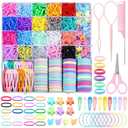 Hair Accessories for Girl, 1543 Pcs Elastic Hair Rubber Bands Set 20 Colors Elastic Hair Ties with Organizer Box Cotton Baby Hair Ties, Hair Tail Tools, Rat Tail Comb, Butterfly Hair Clips (Multicolor)