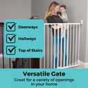 Toddleroo Easy Swing & Lock Baby Gate for Top of Stairs: 36" Tall, White