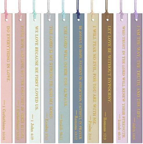 20PCS Leather Bookmark Bible Bookmarks for Reading Women Men Kids Book Lovers Christian Gifts,Cute Page Markers Book Marks Religious Christian Bookmarks Inspirational Bible Verse Scripture(Colorful-1)