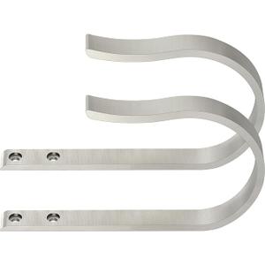 Brushed Nickel Curtain Drapery Holdbacks,2Pcs Solid Aluminum U Shaped Wall Mounted Curtain Tiebacks